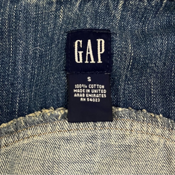 GAP Denim Jacket Genuine Fur Trim Collar & Cuffs Custom Vintage Boho S Upcycled - Picture 10 of 15